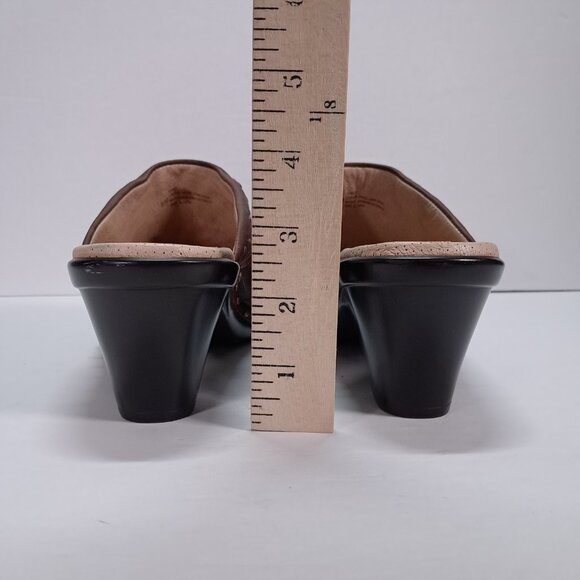 Sofft Mule Clogs Womens 9.5 M Brown Studded Leather Slip On Heel Boho 1009575 - Picture 10 of 14